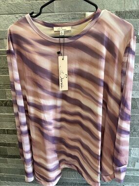 Le Sucré Lavender Wave Long Sleeve Top